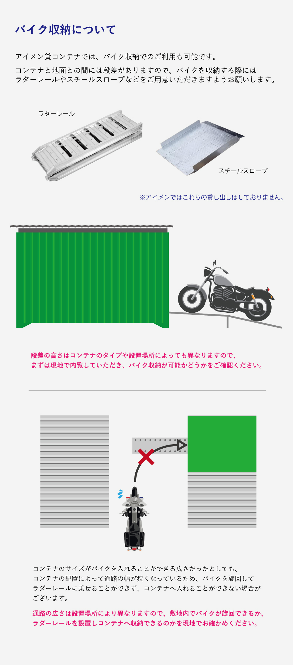 バイク収納について